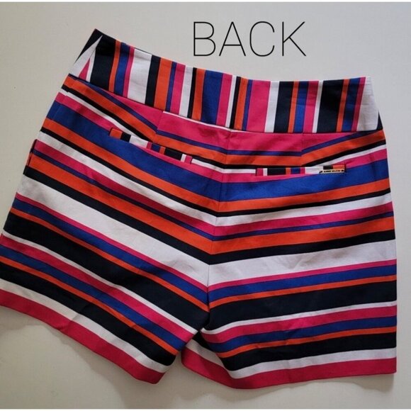 Anne Klein Poppy Combo Shorts Womens Striped Multicolor Cotton Stretch Shorts Si - Picture 8 of 16